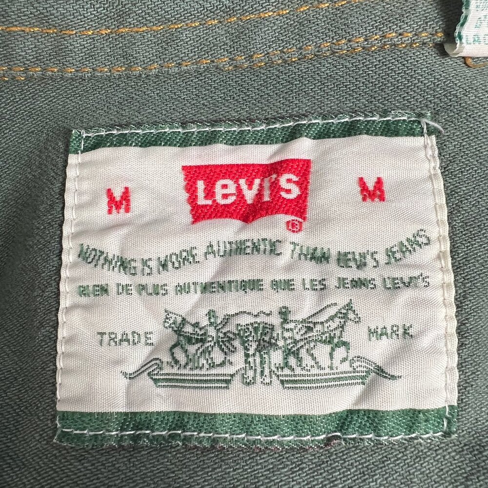 Vintage Levi's Painters Oversized Button Down Up Shirt Light Shacket Relaxed Fit - Picture 4 of 9